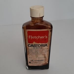 VINTAGE FLETCHER'S CASTORIA BOTTLE LAXATIVE CHAS H FLETCHER